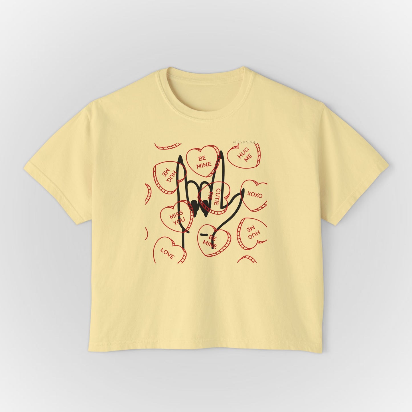 Women's Boxy Tee - Love You Graphic T-Shirt for Valentine's Day & Everyday Wear
