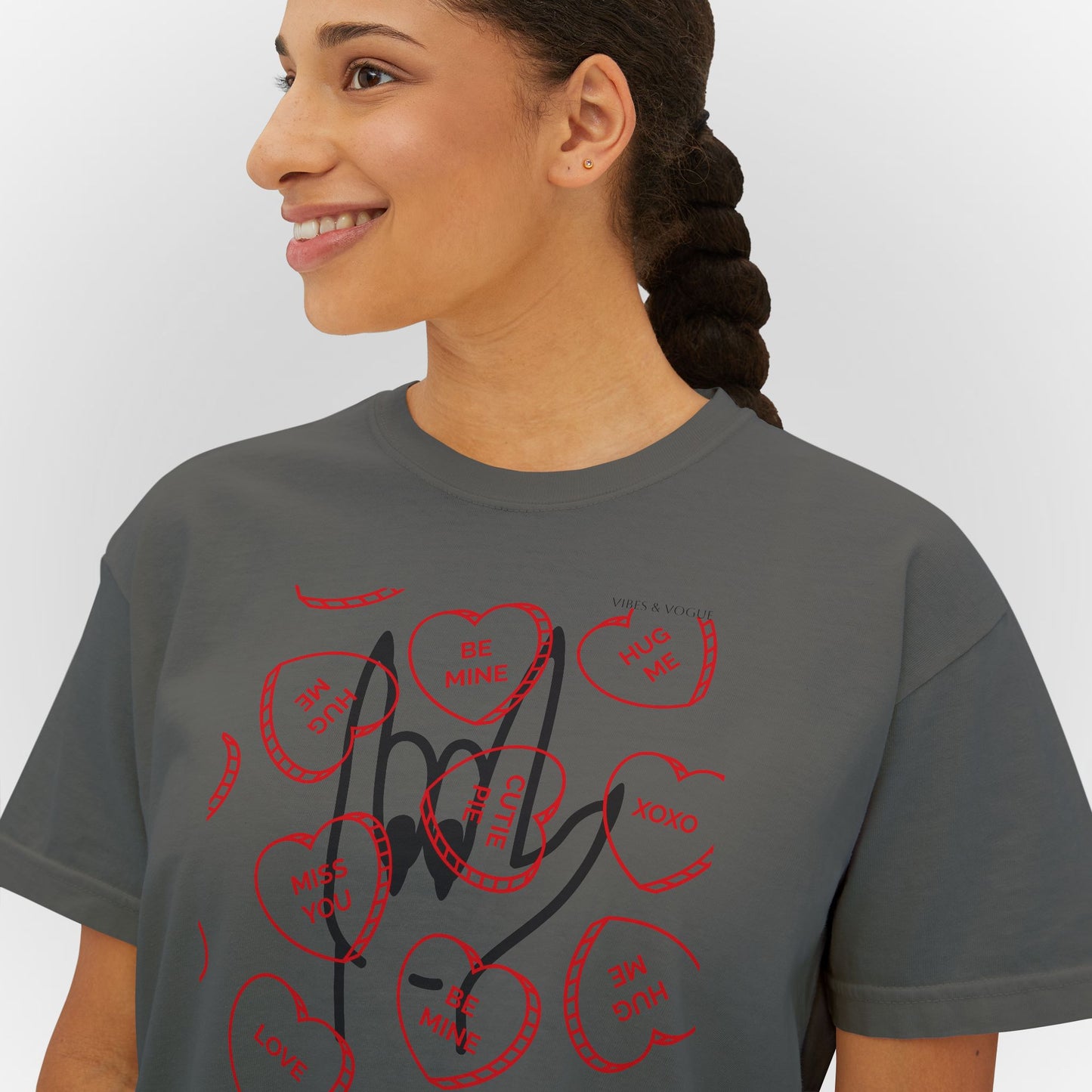 Women's Boxy Tee - Love You Graphic T-Shirt for Valentine's Day & Everyday Wear