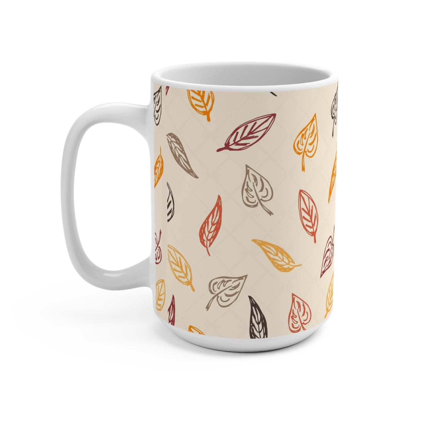 Autumn Leaves Mug, Cozy Coffee Cup, Fall Decor, Gift for Her, Seasonal Kitchenware, Thanksgiving Mug