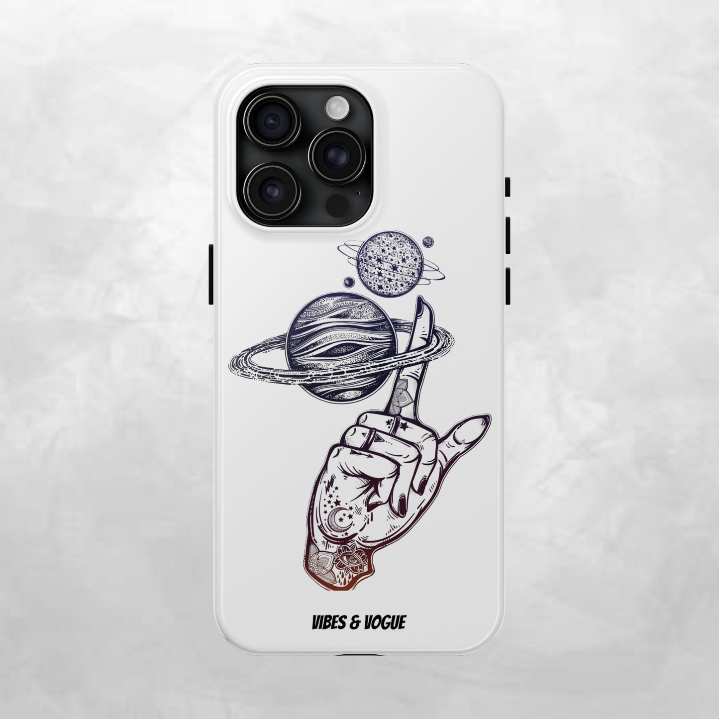 Cosmic Tattoo Phone Case, Unique Galaxy Cell Phone Cover, Gift for Astronomers, Trendy Space Phone Protector, Birthday and Holiday Gift