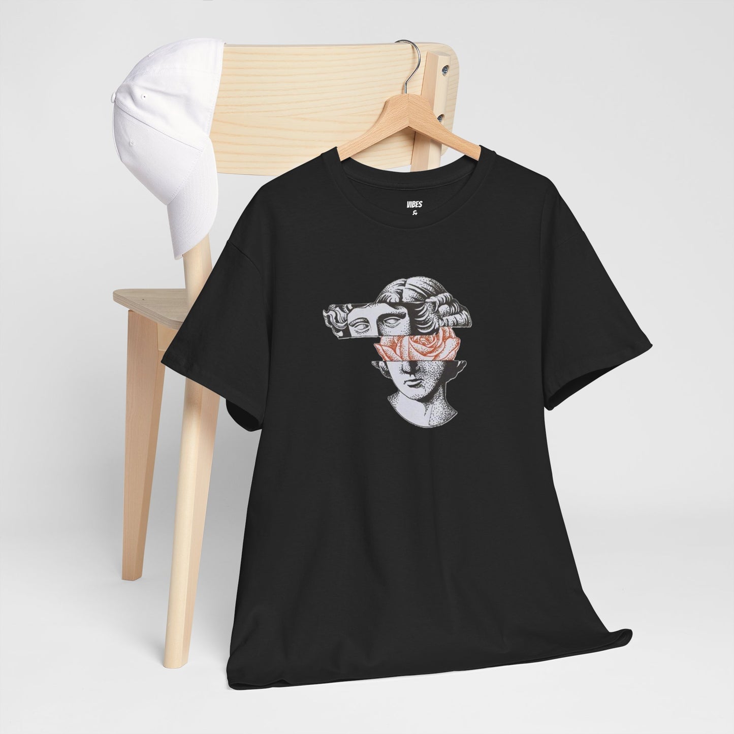 Artistic Unisex Heavy Cotton Tee – Abstract Face Design