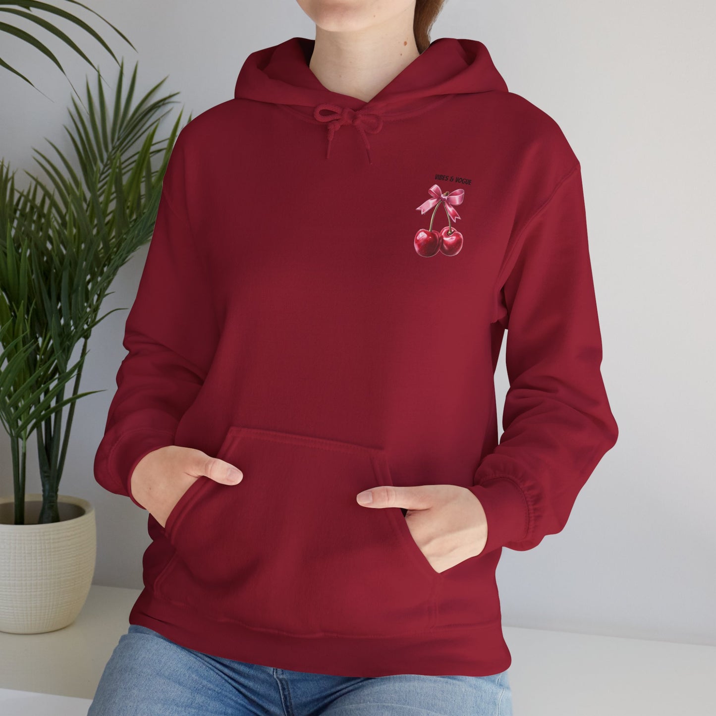 Cherry Bow Unisex Hoodie - Sweet, Cozy Style for Spring, Casual Wear, Gift for Birthdays, Summer Fun, Festival Fashion