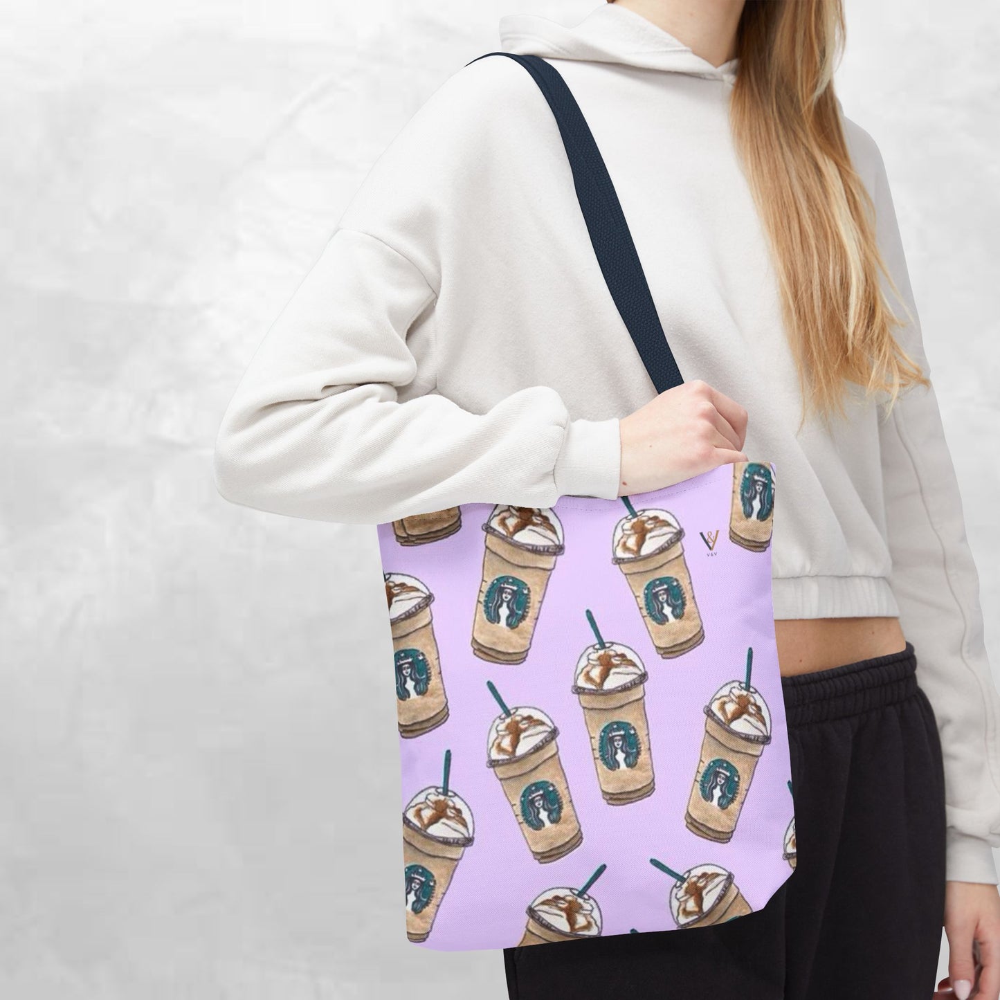 Starbucks Frappuccino Tote Bag, Coffee Lover's Shopping Bag, Perfect for Gift, Reusable Grocery Bag, Cute Beach Bag, Eco-Friendly Tote