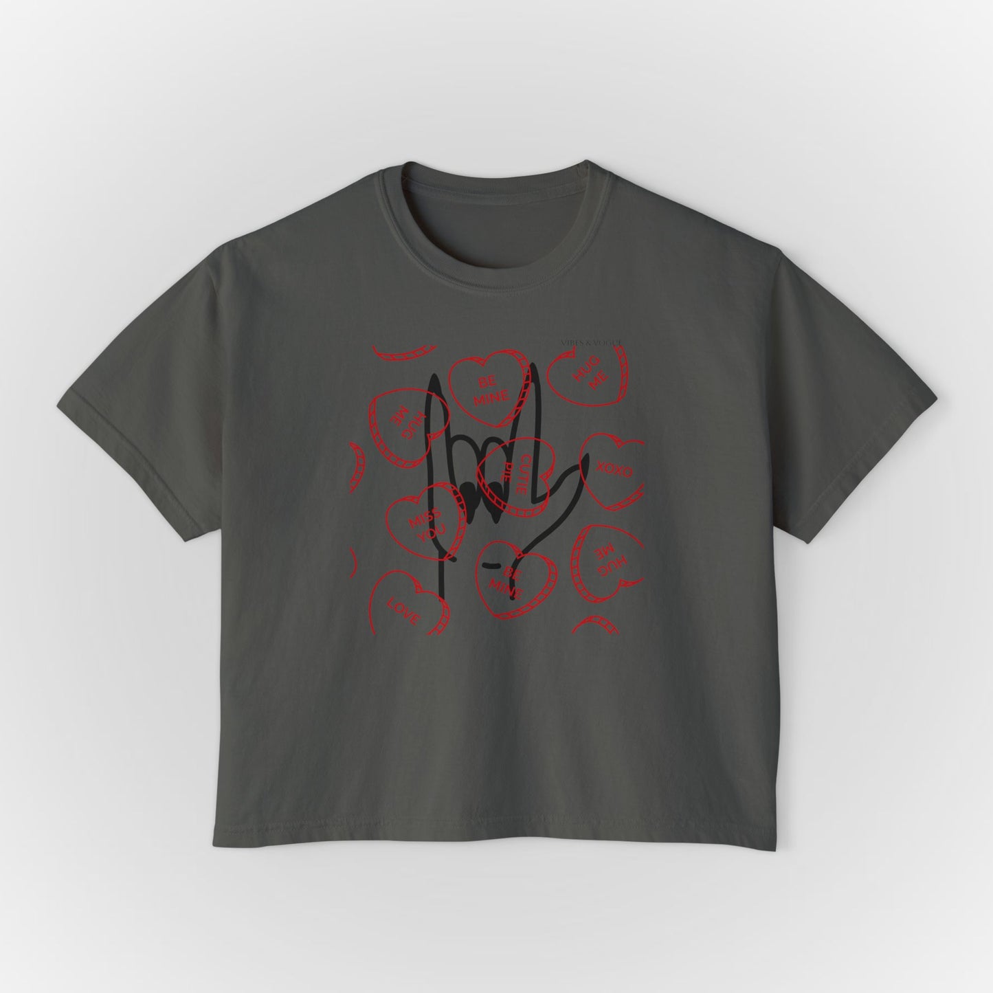 Women's Boxy Tee - Love You Graphic T-Shirt for Valentine's Day & Everyday Wear