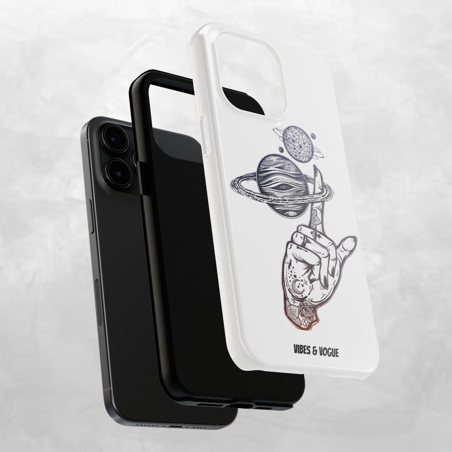 Cosmic Tattoo Phone Case, Unique Galaxy Cell Phone Cover, Gift for Astronomers, Trendy Space Phone Protector, Birthday and Holiday Gift