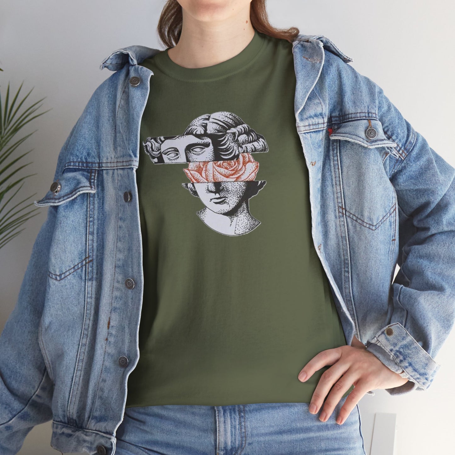 Artistic Unisex Heavy Cotton Tee – Abstract Face Design