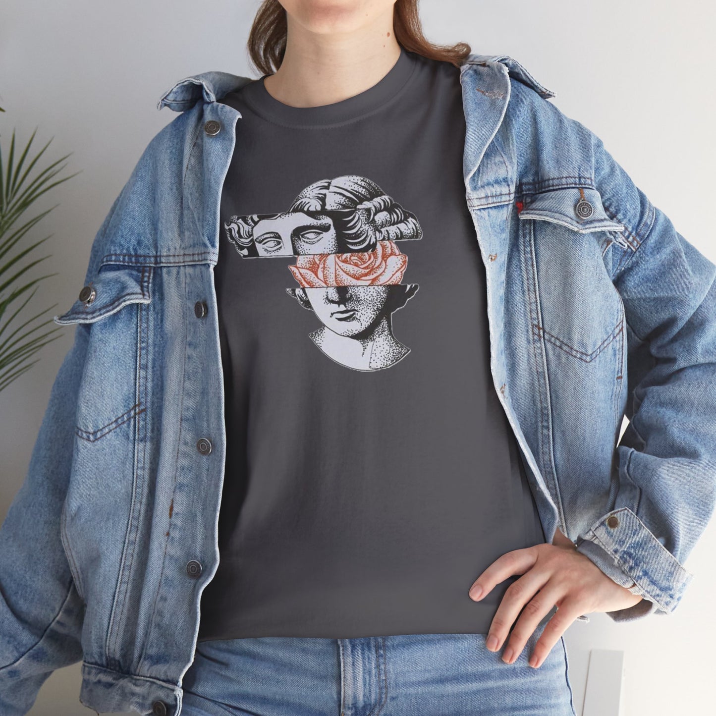 Artistic Unisex Heavy Cotton Tee – Abstract Face Design