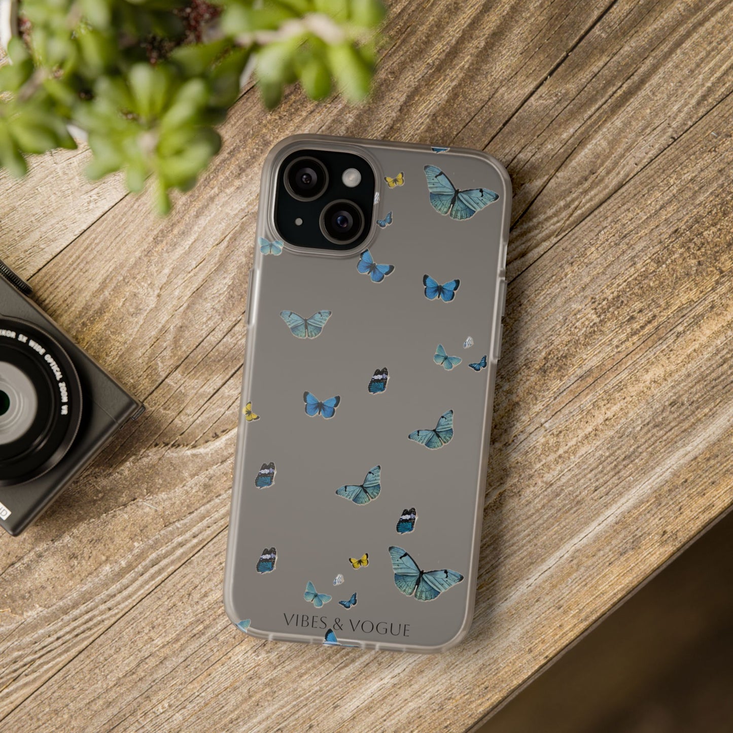 Butterfly Vibes Phone Case, Flexible Phone Cover, Elegant Phone Accessory, Gift for Nature Lovers, Spring Decor, Eco-Friendly Case