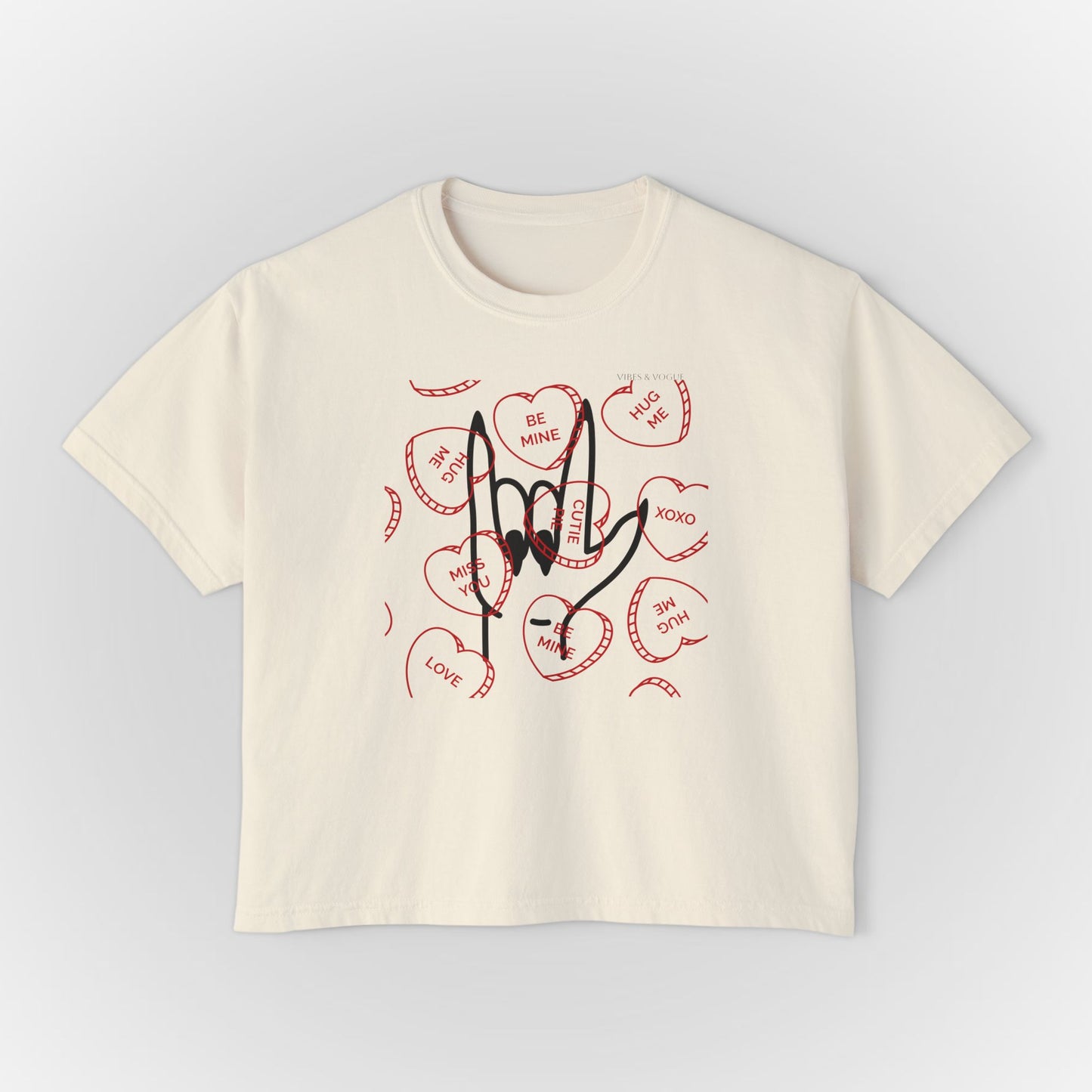 Women's Boxy Tee - Love You Graphic T-Shirt for Valentine's Day & Everyday Wear