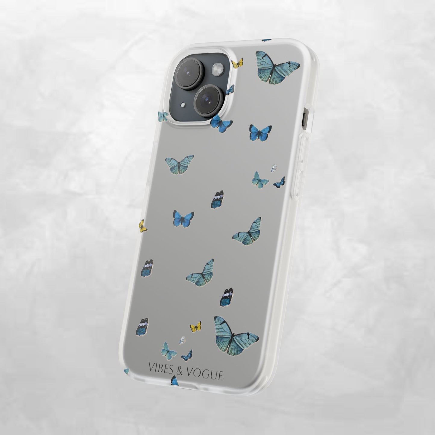 Butterfly Vibes Phone Case, Flexible Phone Cover, Elegant Phone Accessory, Gift for Nature Lovers, Spring Decor, Eco-Friendly Case