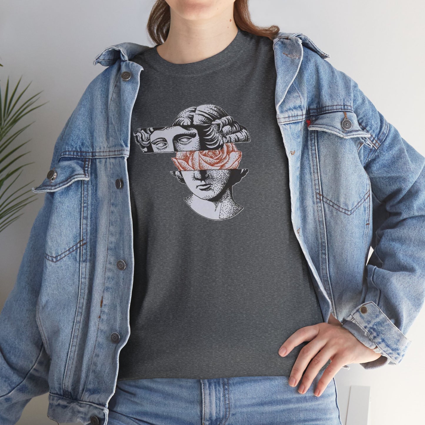 Artistic Unisex Heavy Cotton Tee – Abstract Face Design