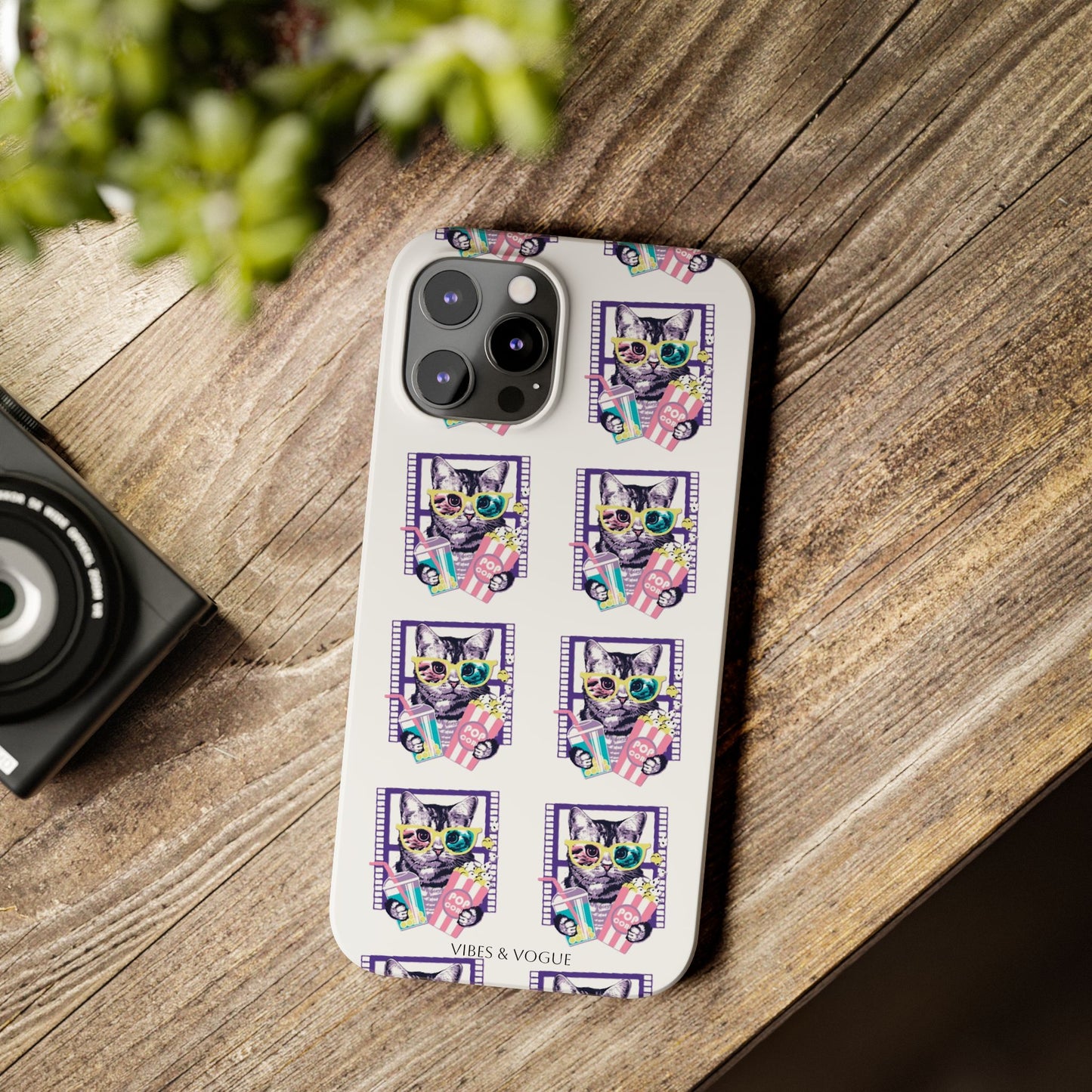 Cat Lover's Slim Phone Cases, Cute Cat Phone Covers, Pet-Themed Accessories, Gifts for Cat Lovers, Vibrant Patterned Cases