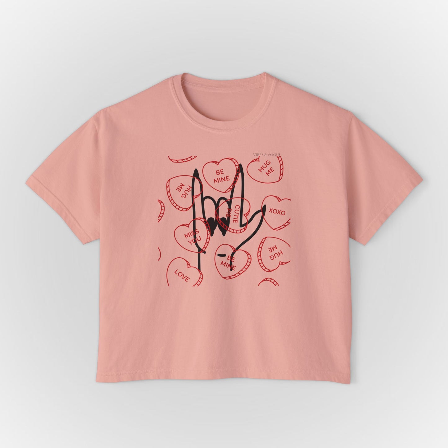 Women's Boxy Tee - Love You Graphic T-Shirt for Valentine's Day & Everyday Wear