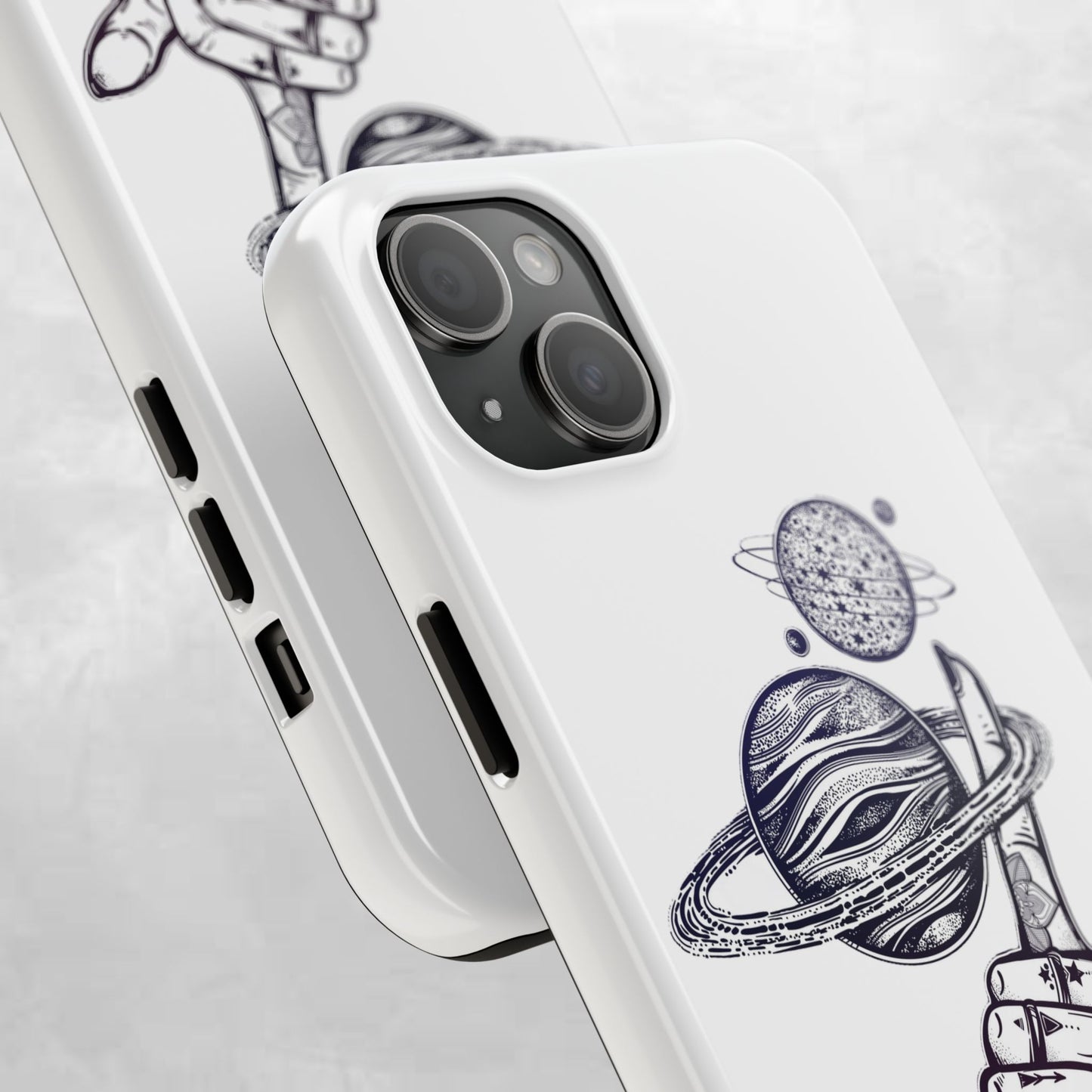 Cosmic Tattoo Phone Case, Unique Galaxy Cell Phone Cover, Gift for Astronomers, Trendy Space Phone Protector, Birthday and Holiday Gift