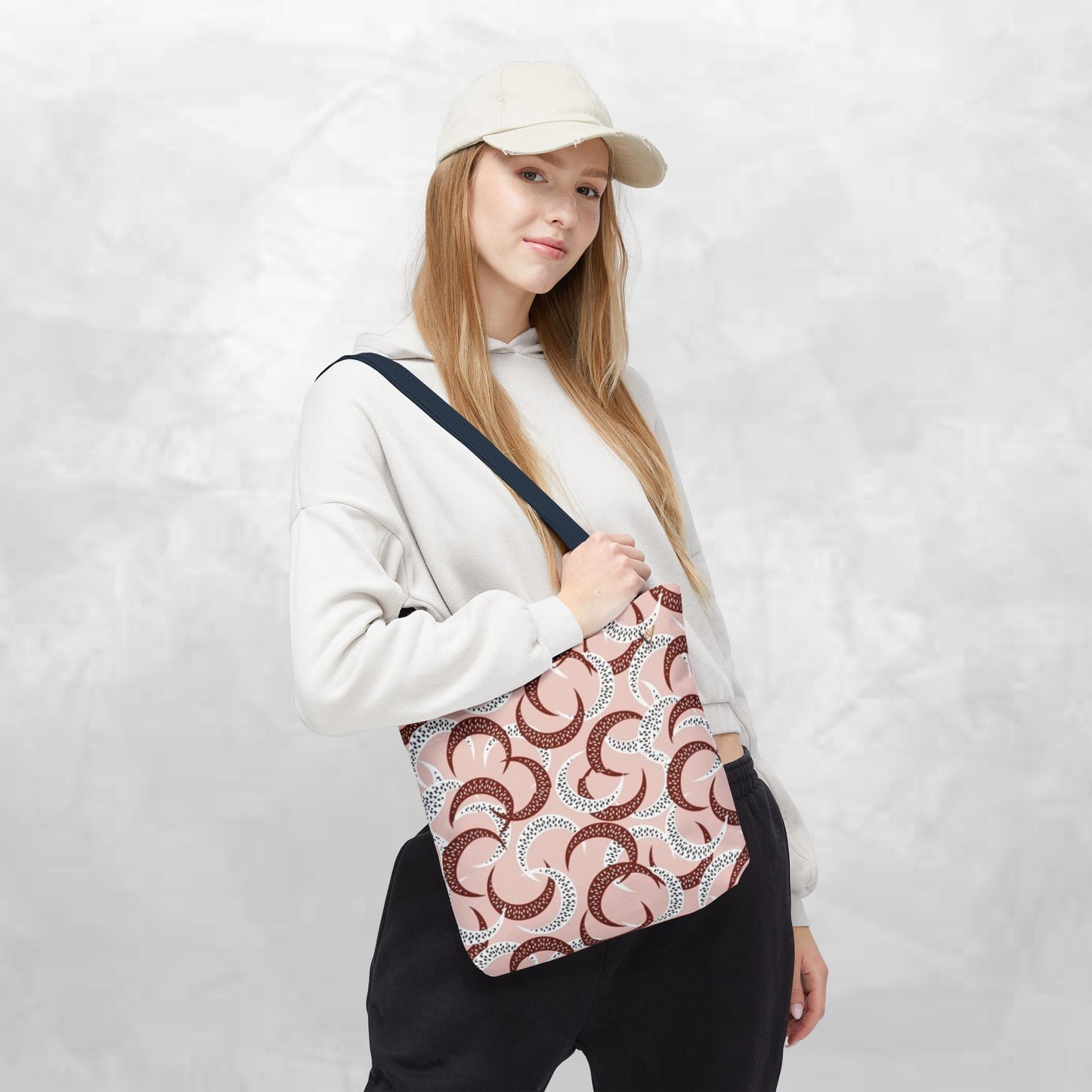 Chic Patterned Tote Bag, Stylish Grocery Bag, Reusable Shopping Tote, Eco-Friendly Handbag, Casual Daily Accessories