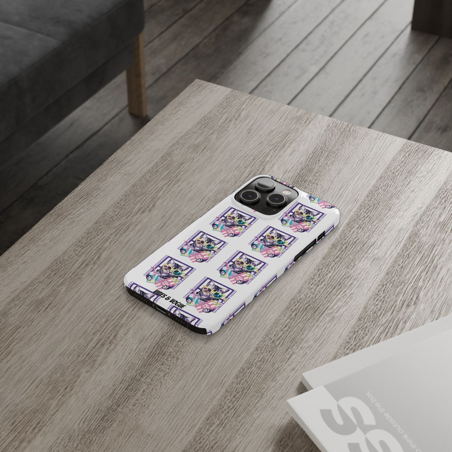 Cat Lover's Slim Phone Cases, Cute Cat Phone Covers, Pet-Themed Accessories, Gifts for Cat Lovers, Vibrant Patterned Cases