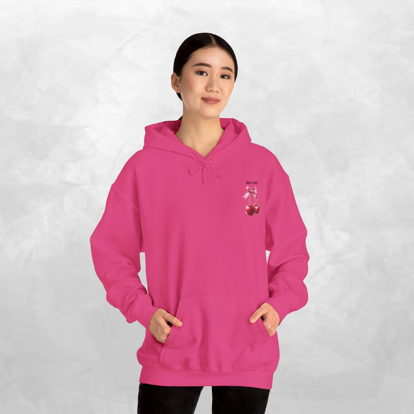 Cherry Bow Unisex Hoodie - Sweet, Cozy Style for Spring, Casual Wear, Gift for Birthdays, Summer Fun, Festival Fashion