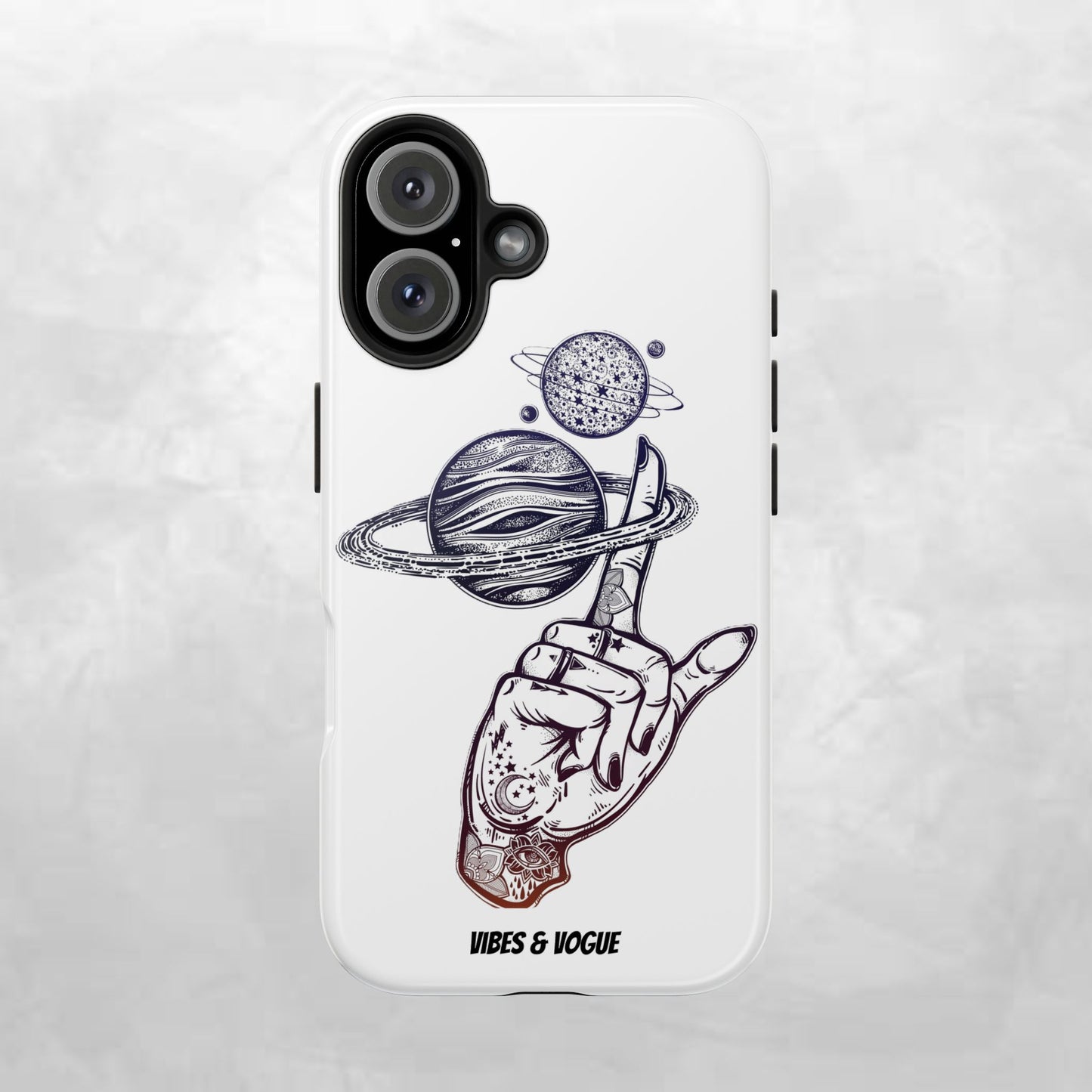 Cosmic Tattoo Phone Case, Unique Galaxy Cell Phone Cover, Gift for Astronomers, Trendy Space Phone Protector, Birthday and Holiday Gift