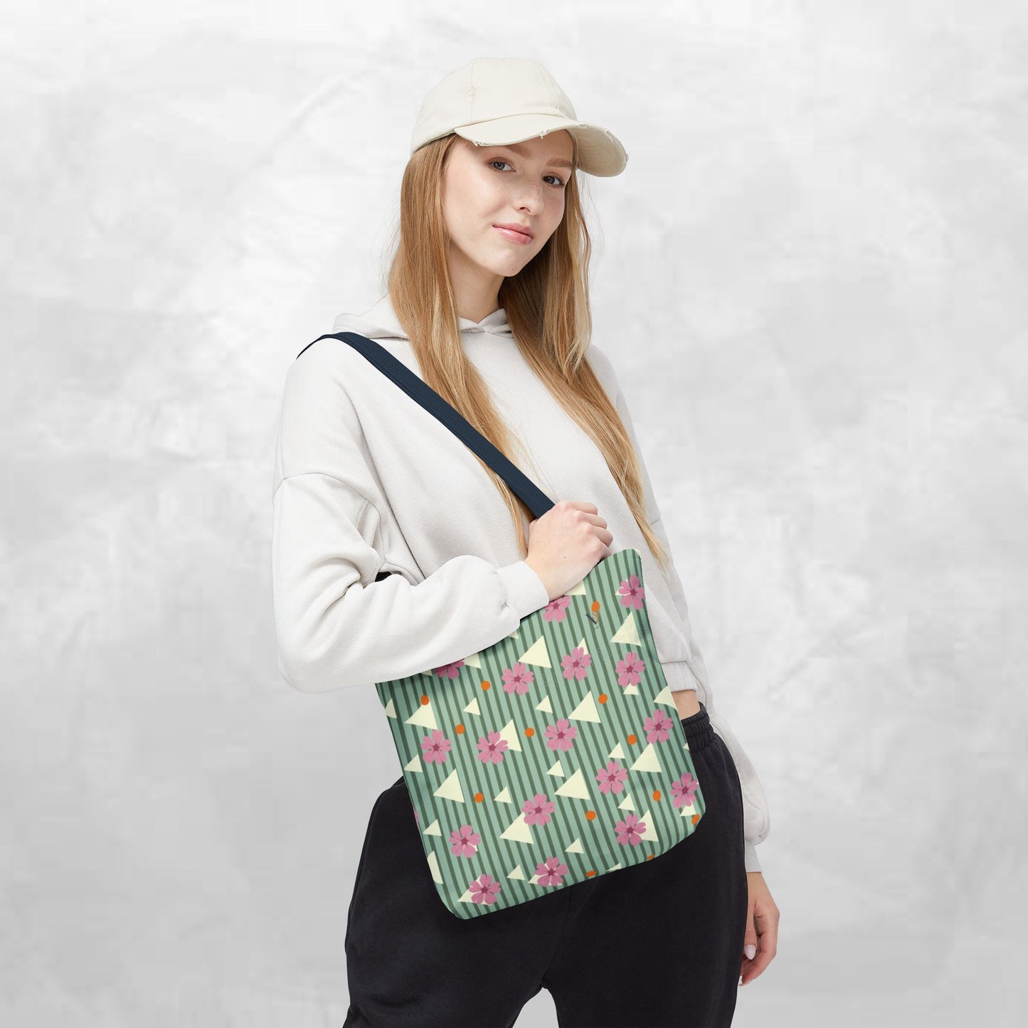 Floral Geometric Tote Bag, Eco-Friendly Carryall, Floral Tote for Everyday Use, Boho Bag, Great Gift for Mother's Day, Unique Shopping Bag