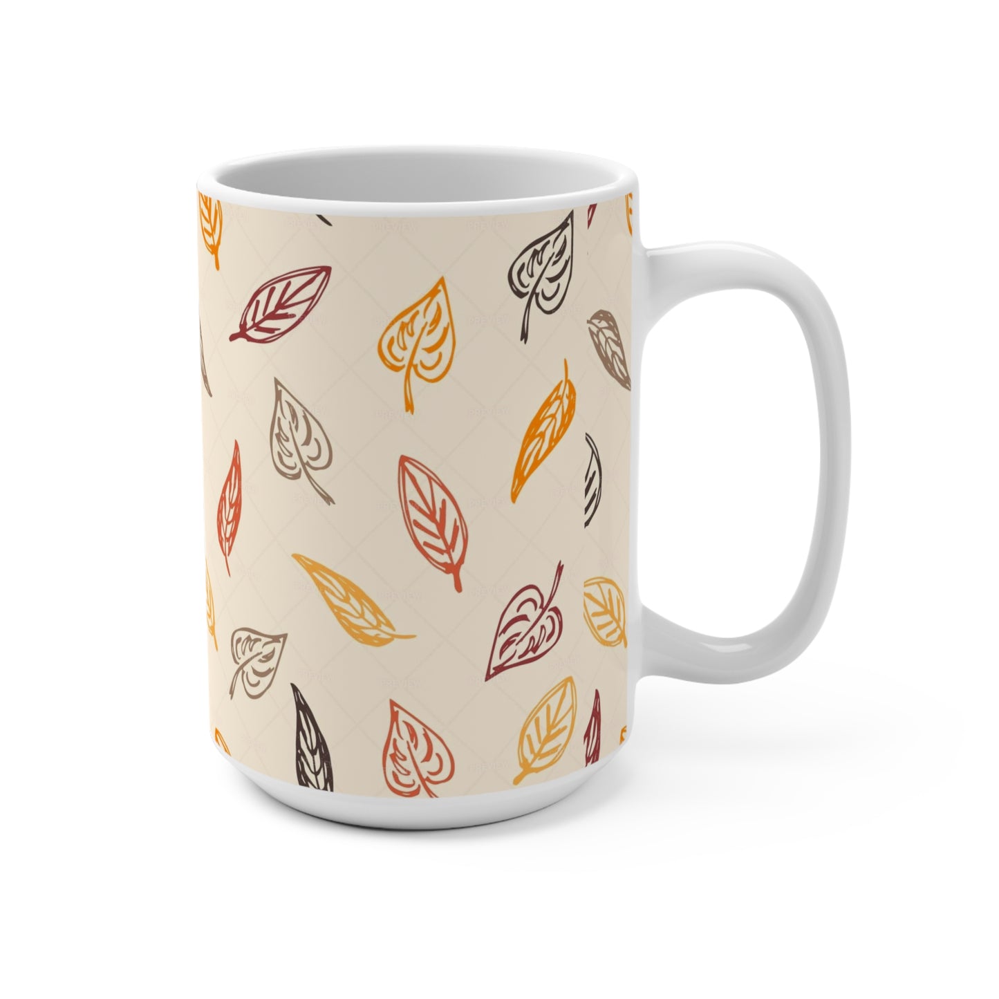 Autumn Leaves Mug, Cozy Coffee Cup, Fall Decor, Gift for Her, Seasonal Kitchenware, Thanksgiving Mug