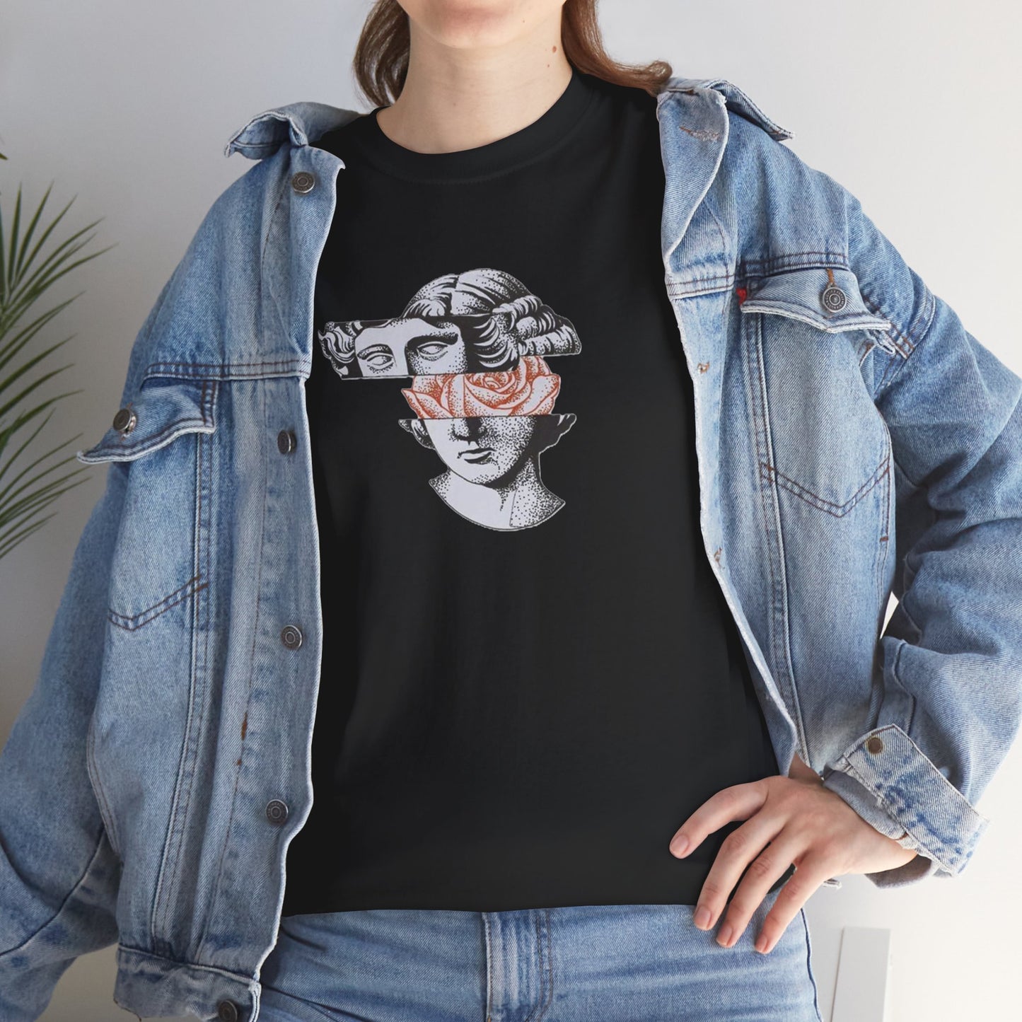 Artistic Unisex Heavy Cotton Tee – Abstract Face Design