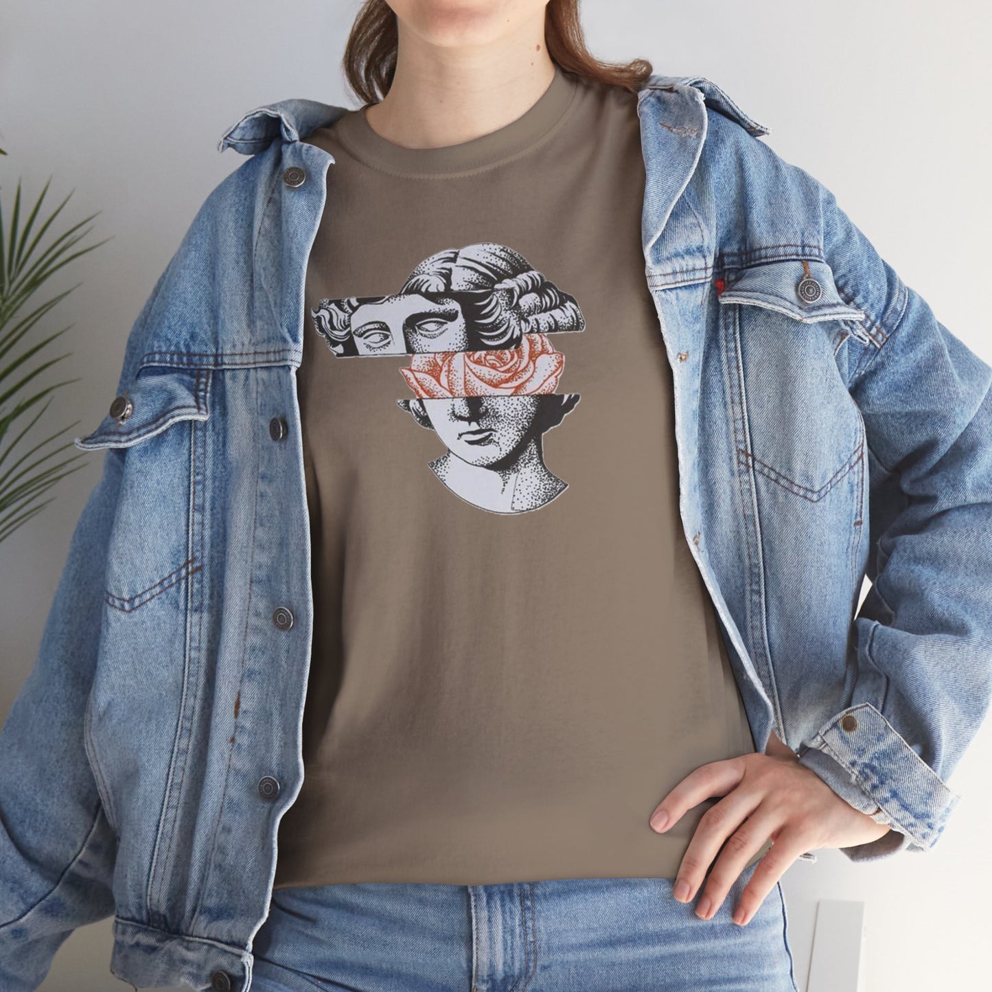 Artistic Unisex Heavy Cotton Tee – Abstract Face Design
