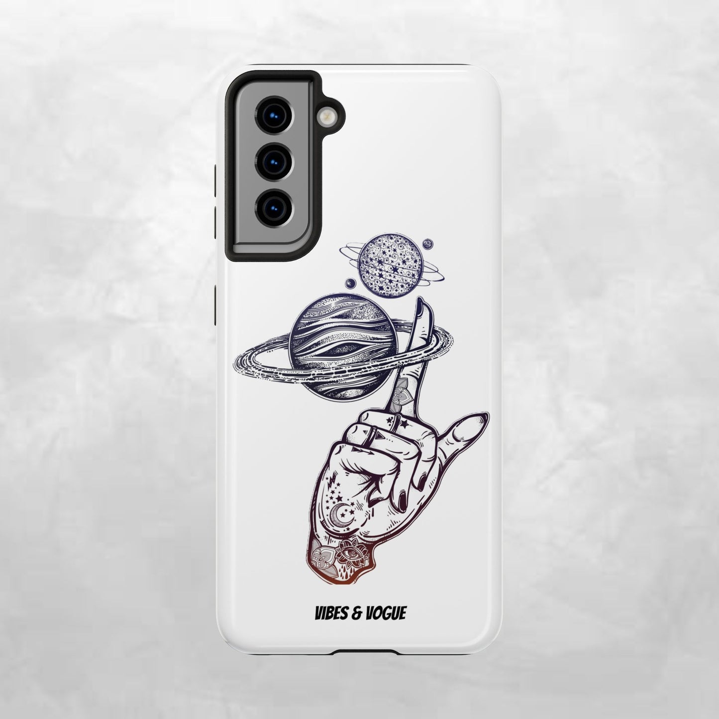 Cosmic Tattoo Phone Case, Unique Galaxy Cell Phone Cover, Gift for Astronomers, Trendy Space Phone Protector, Birthday and Holiday Gift