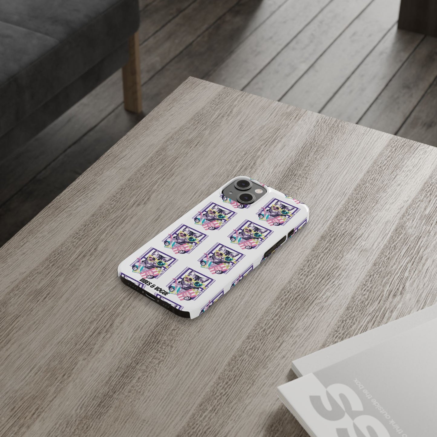 Cat Lover's Slim Phone Cases, Cute Cat Phone Covers, Pet-Themed Accessories, Gifts for Cat Lovers, Vibrant Patterned Cases