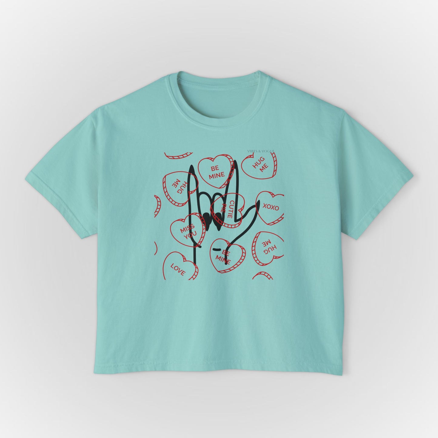 Women's Boxy Tee - Love You Graphic T-Shirt for Valentine's Day & Everyday Wear