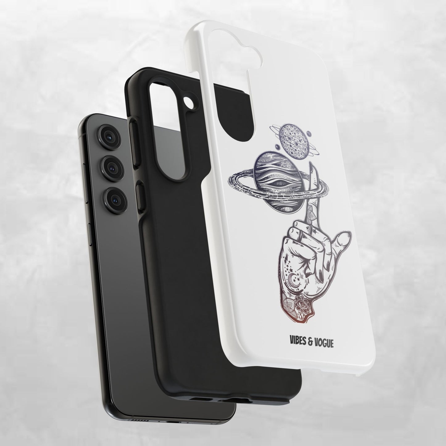 Cosmic Tattoo Phone Case, Unique Galaxy Cell Phone Cover, Gift for Astronomers, Trendy Space Phone Protector, Birthday and Holiday Gift