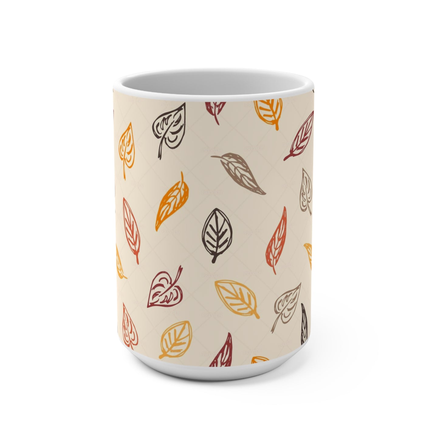 Autumn Leaves Mug, Cozy Coffee Cup, Fall Decor, Gift for Her, Seasonal Kitchenware, Thanksgiving Mug