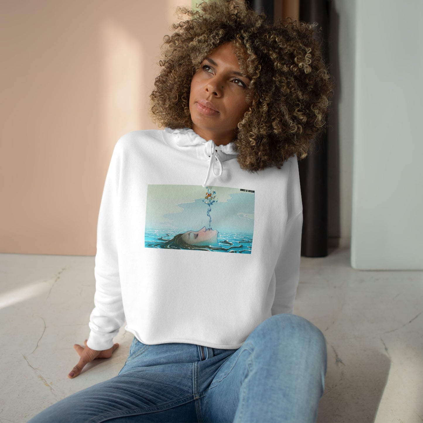 Aqua Dream Crop Hoodie - Stylish and Comfortable