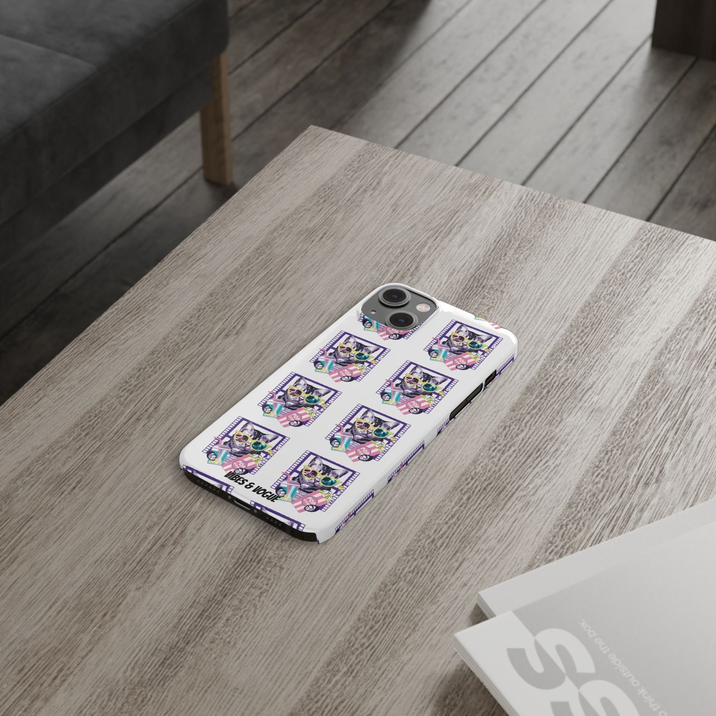 Cat Lover's Slim Phone Cases, Cute Cat Phone Covers, Pet-Themed Accessories, Gifts for Cat Lovers, Vibrant Patterned Cases