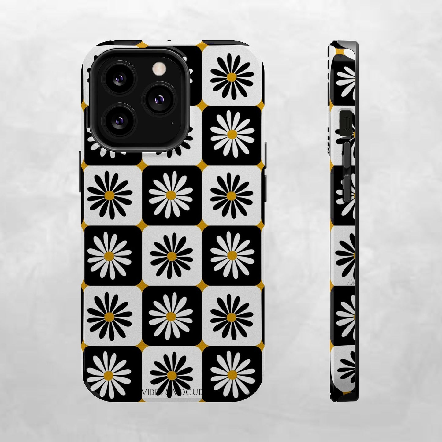 Retro Daisy Magnetic Tough Case - Stylish Protection for Your Phone