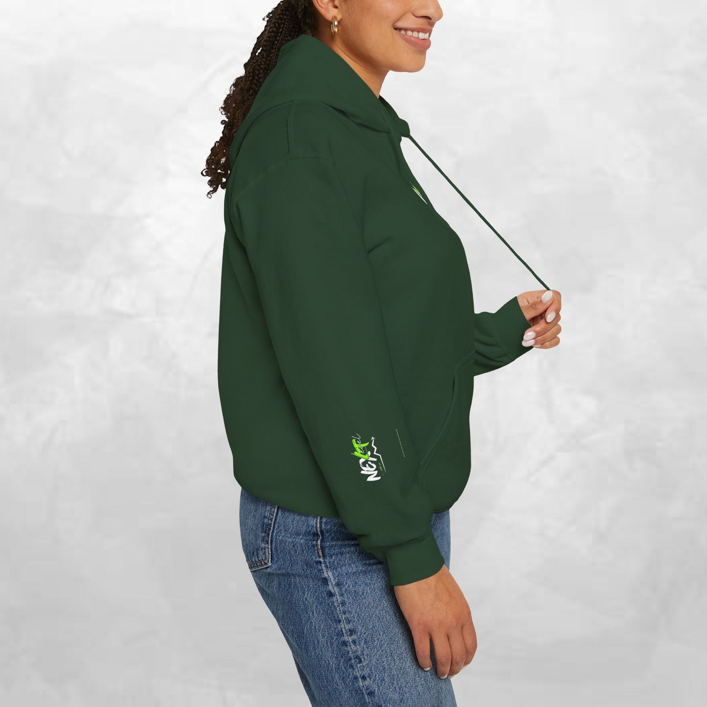 Next Wave Hoodie — Black Streetwear Hoodie with Neon Green Graphic