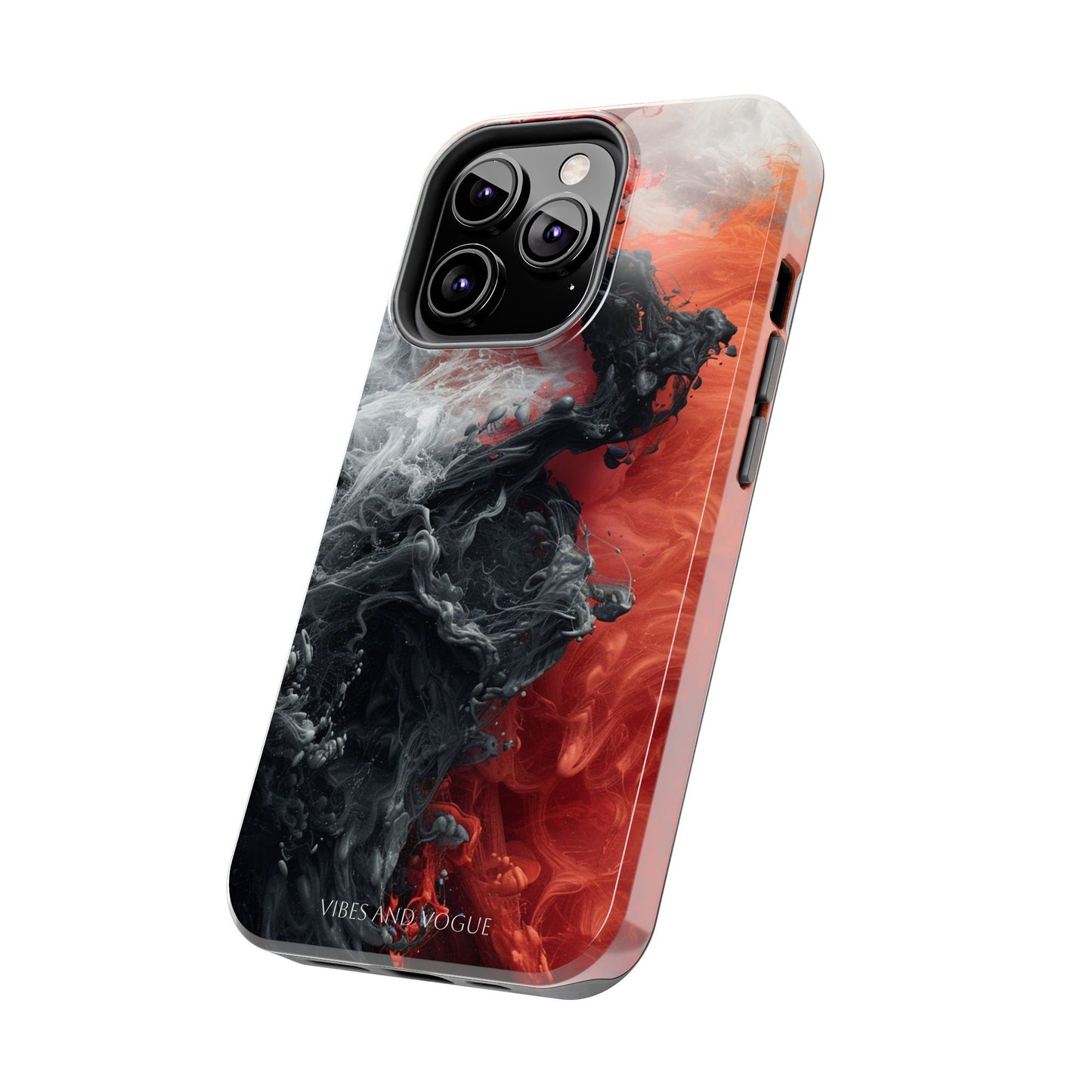 Abstract Red & Black Smoke Tough Phone Case — Vibes and Vogue Protective Cover