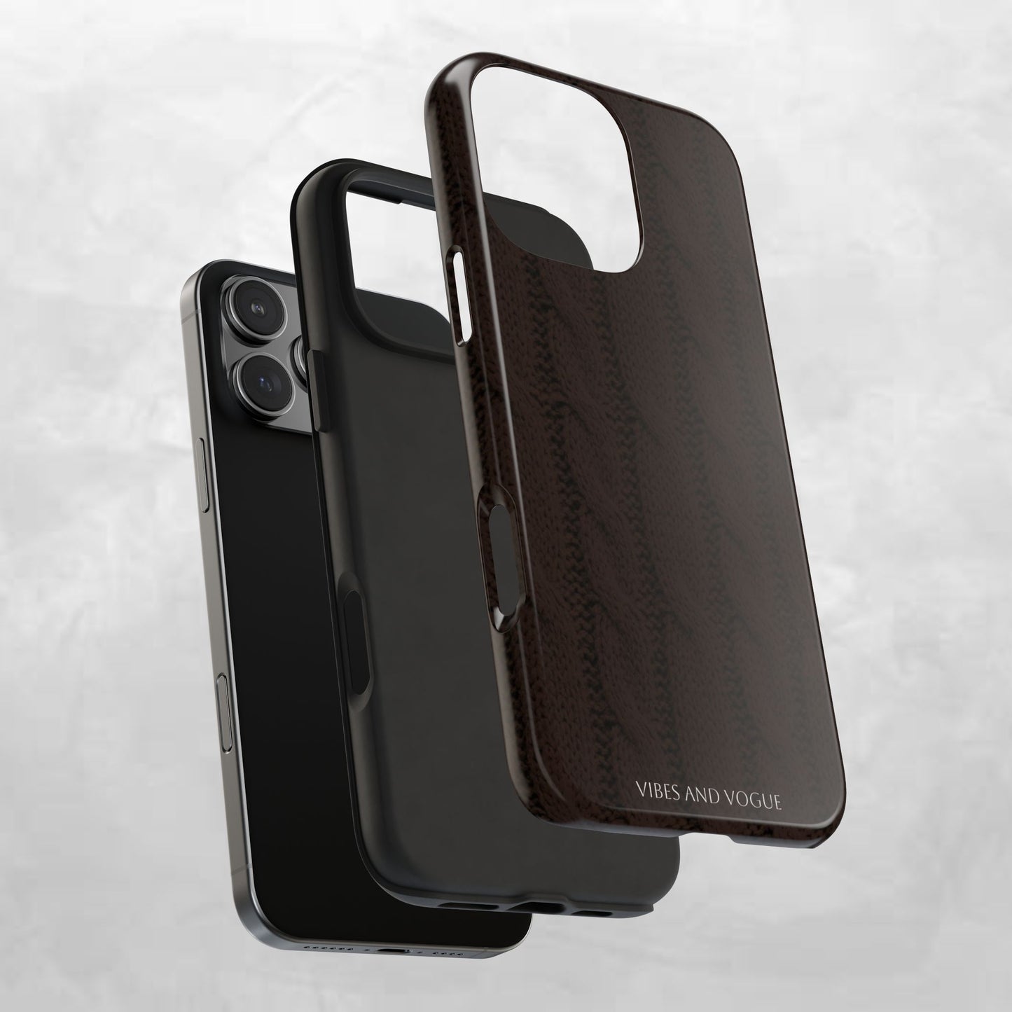Cable Knit Chocolate Tough Phone Case — Vibes and Vogue Protective Cover