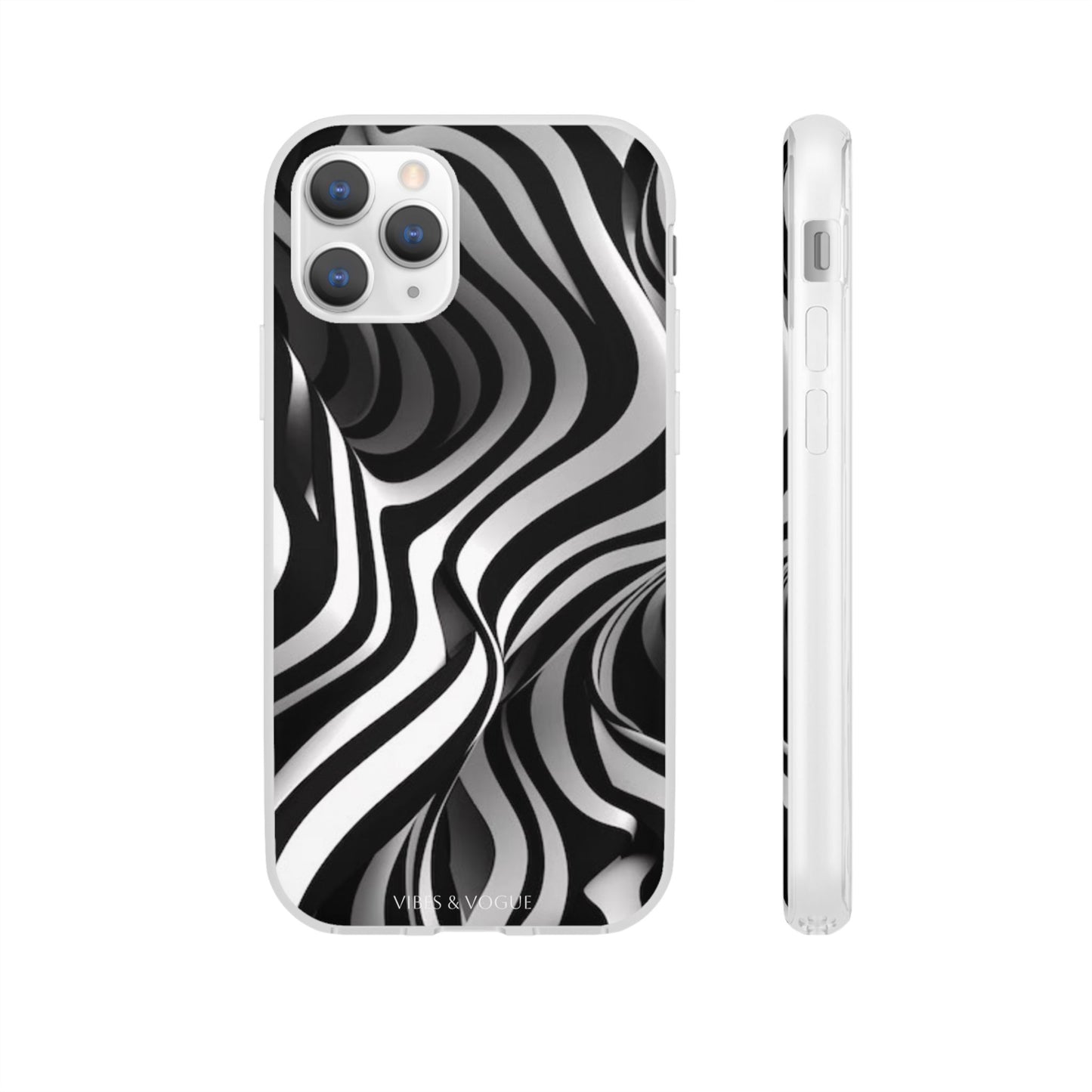 Stylish Phone Cases, Trendy Flexi Cases for iPhone, Black and White Art Case, Gifts for Him/Her, Phone Accessories, Unique Design