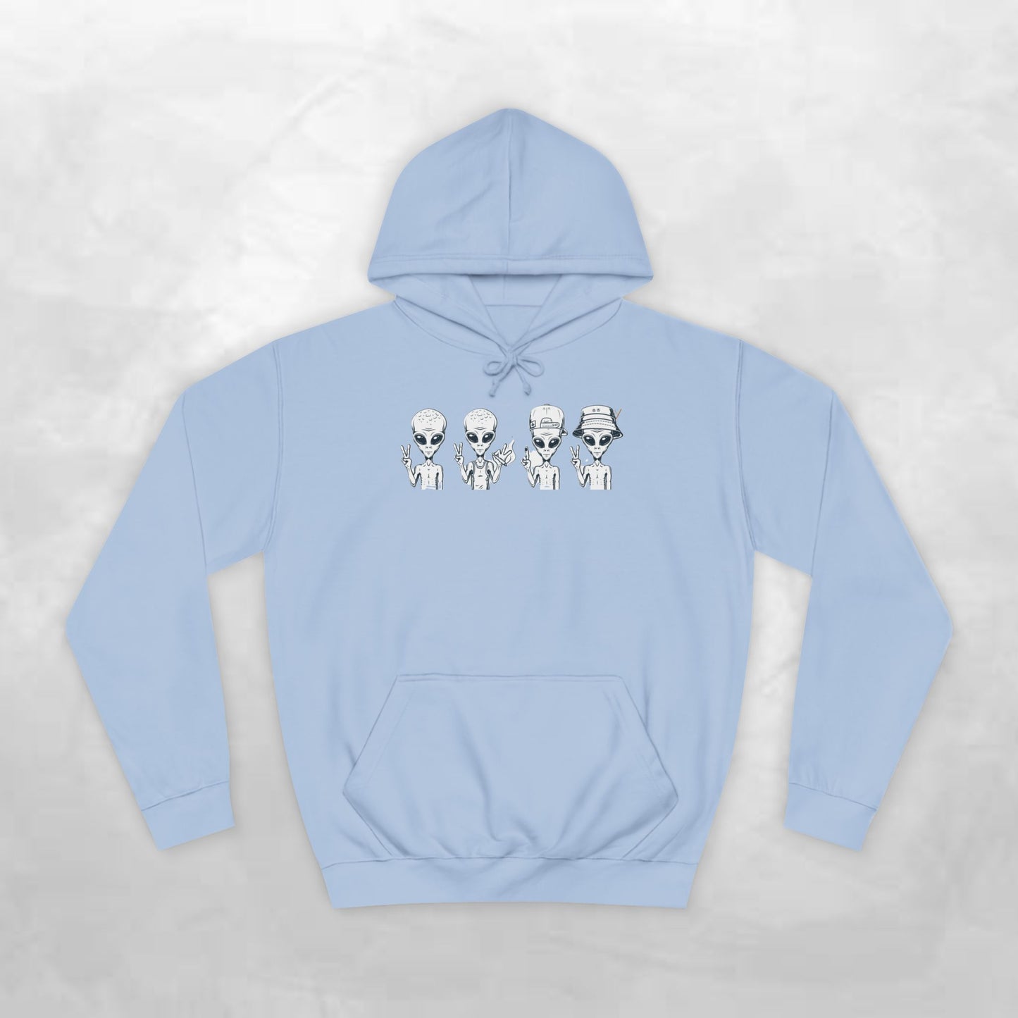 Retro Alien College Hoodie - Unisex Warm Sweatshirt for Campus Style