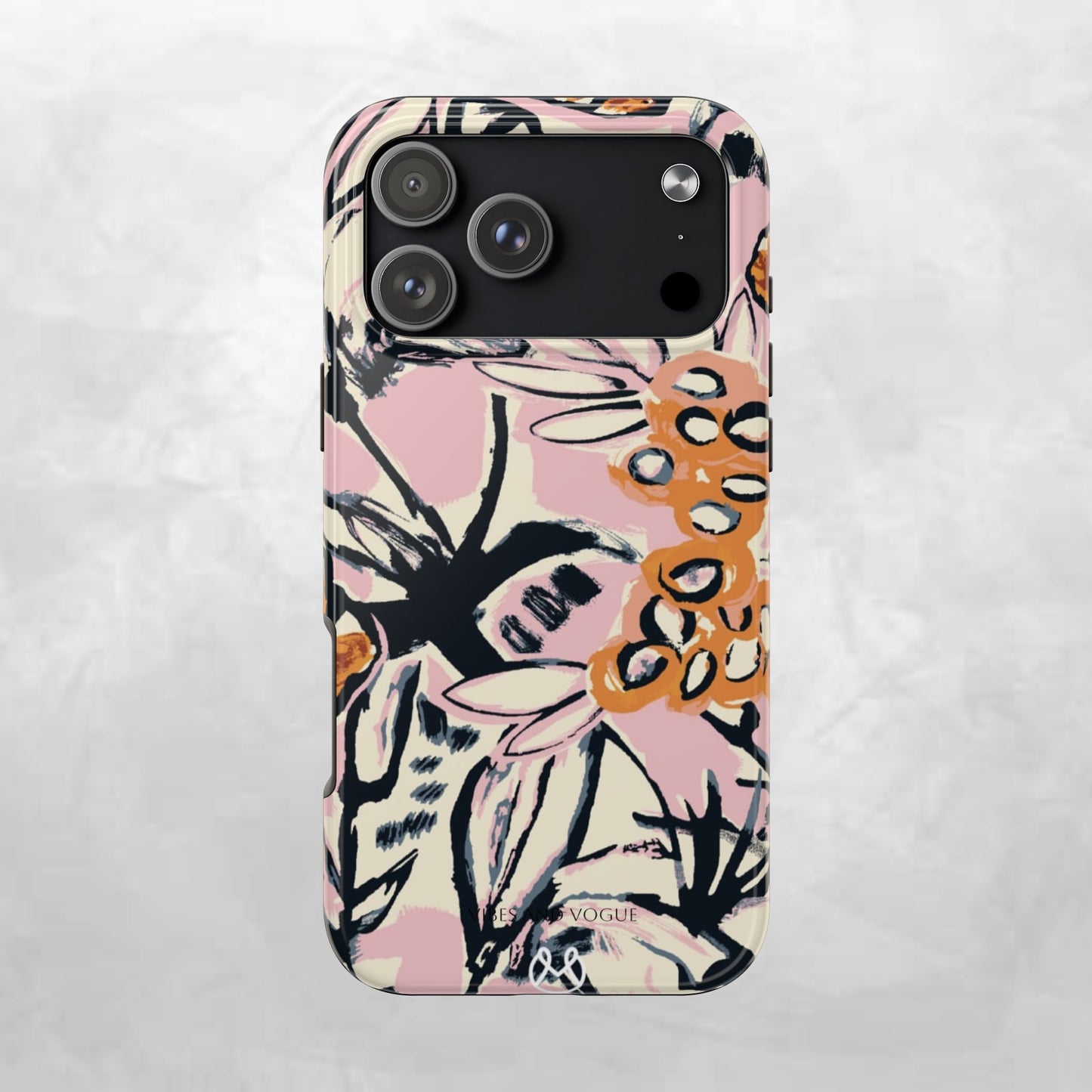 Purple Ocean Creatures Tough Phone Case — Jellyfish, Turtle & Floral Protective Cover