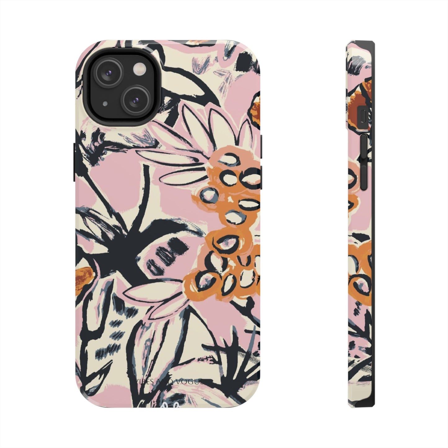 Purple Ocean Creatures Tough Phone Case — Jellyfish, Turtle & Floral Protective Cover