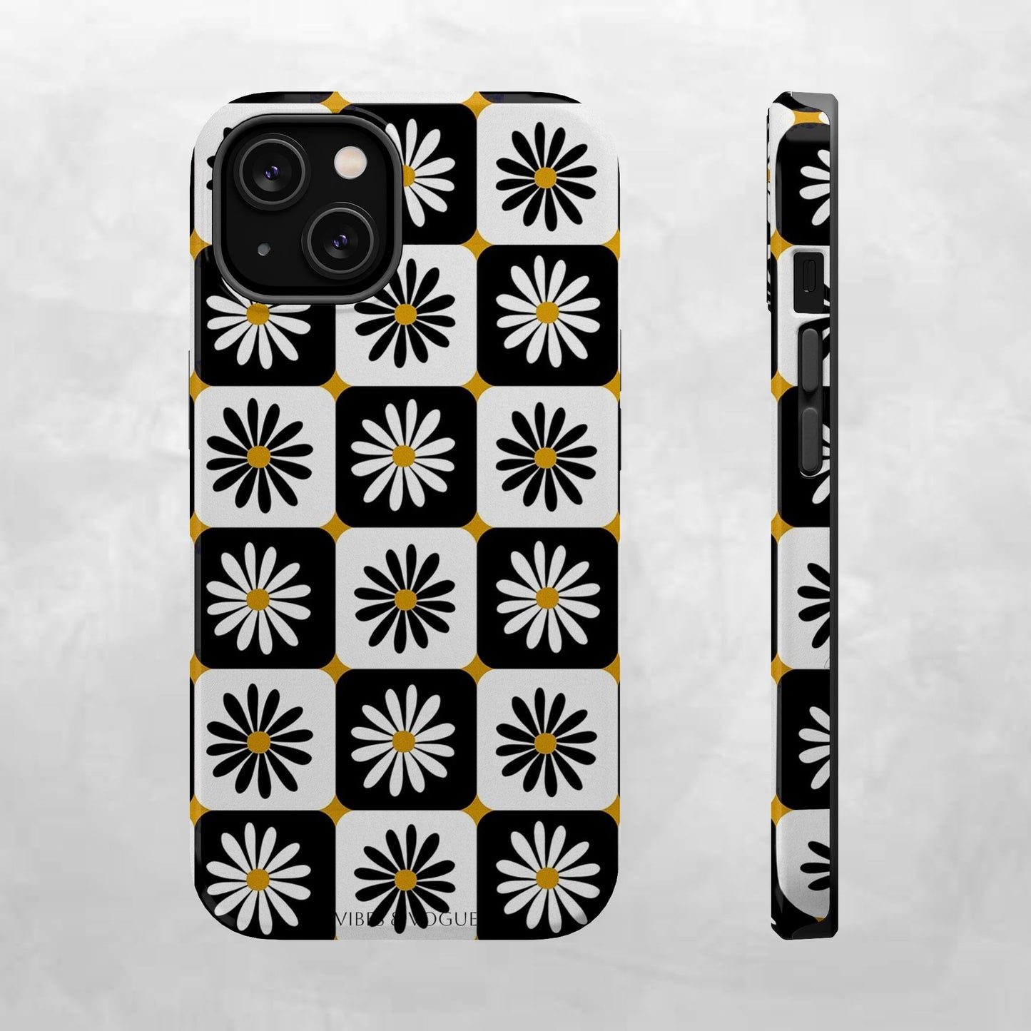 Retro Daisy Magnetic Tough Case - Stylish Protection for Your Phone