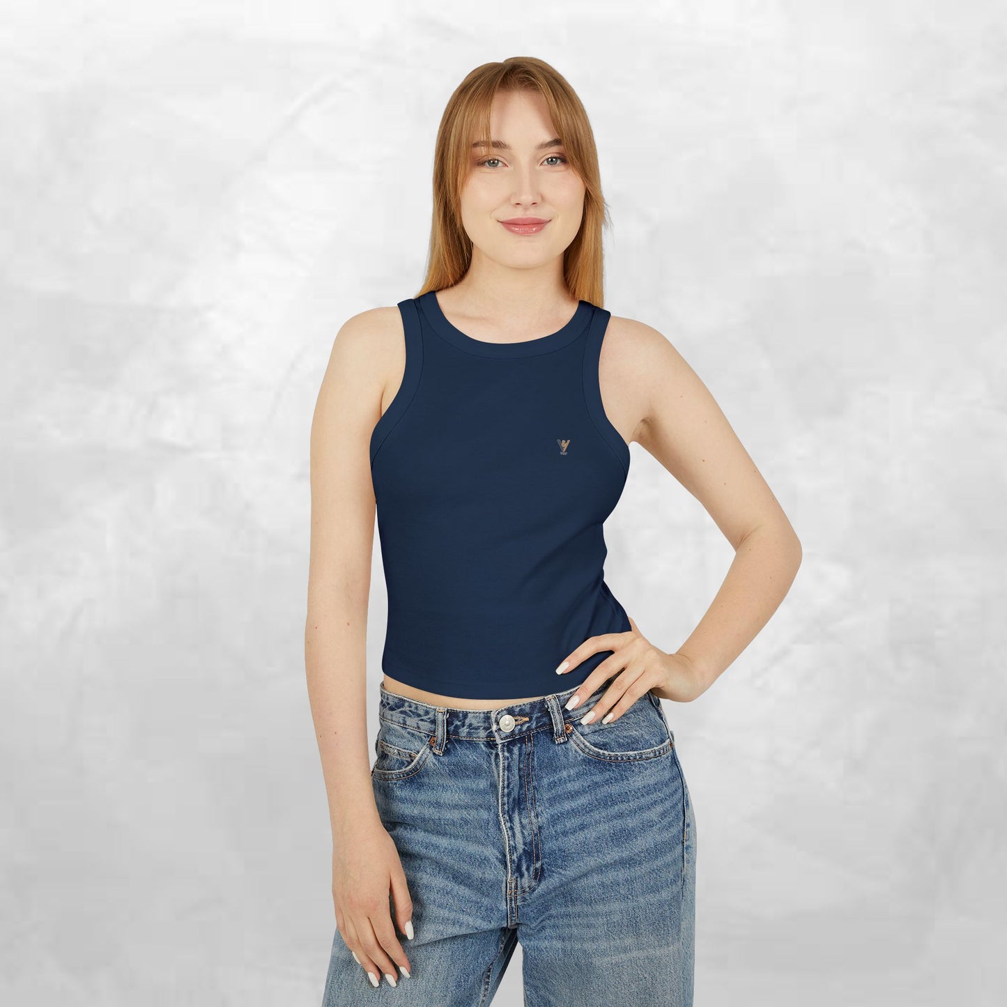 Women's Micro Rib Racer Tank Top - Effortless Everyday Style