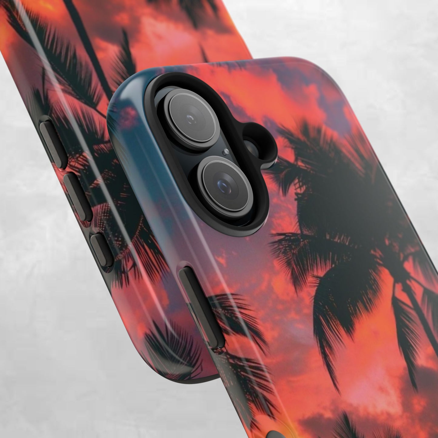 Tropical Sunset Tough Phone Case — Palm Tree Sunset Protective Phone Cover