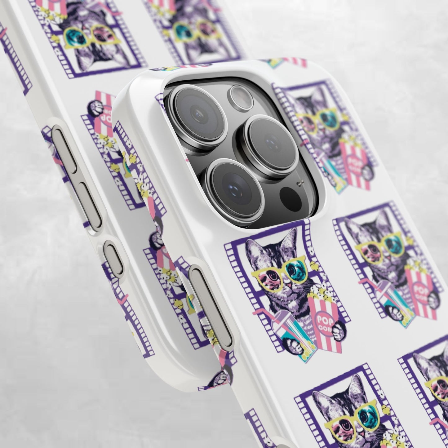 Cat Lover's Slim Phone Cases, Cute Cat Phone Covers, Pet-Themed Accessories, Gifts for Cat Lovers, Vibrant Patterned Cases