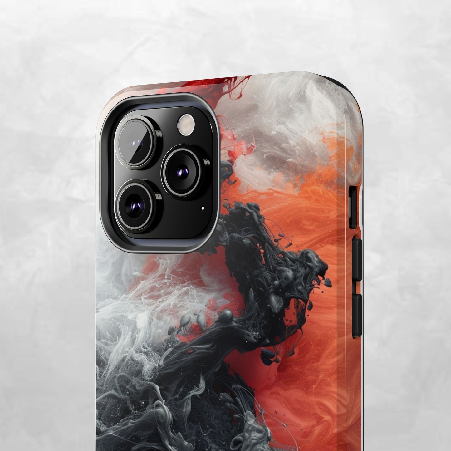 Abstract Red & Black Smoke Tough Phone Case — Vibes and Vogue Protective Cover