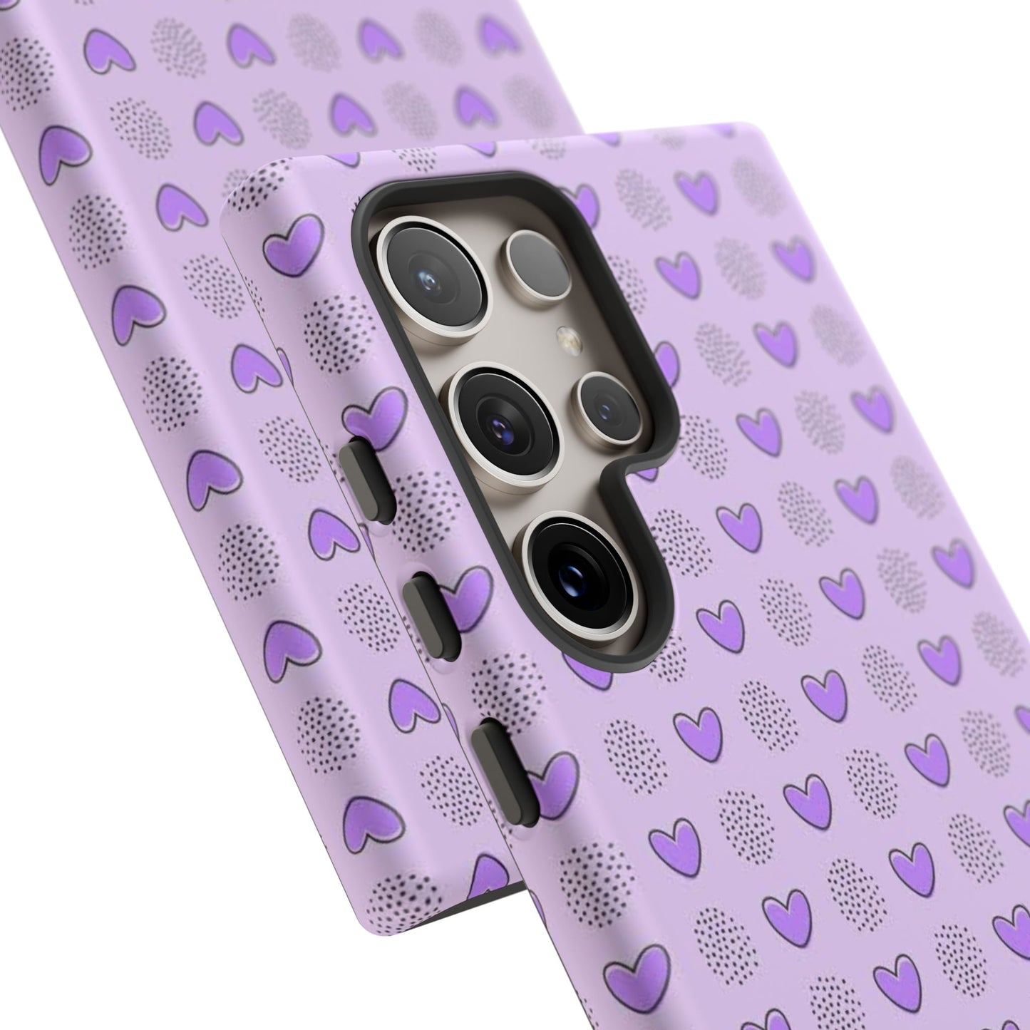 Purple Heart Pattern Phone Case - Tough Cases for a Stylish & Protective Vibe