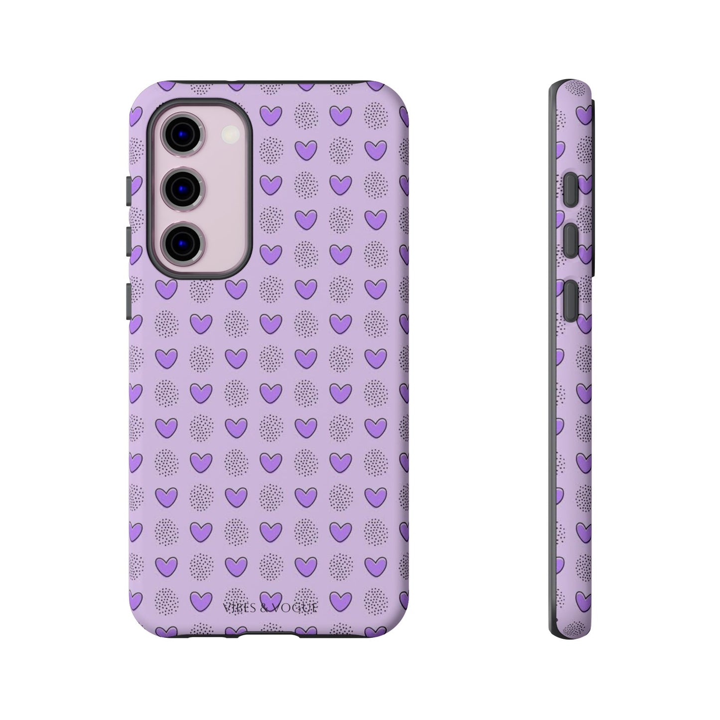 Purple Heart Pattern Phone Case - Tough Cases for a Stylish & Protective Vibe