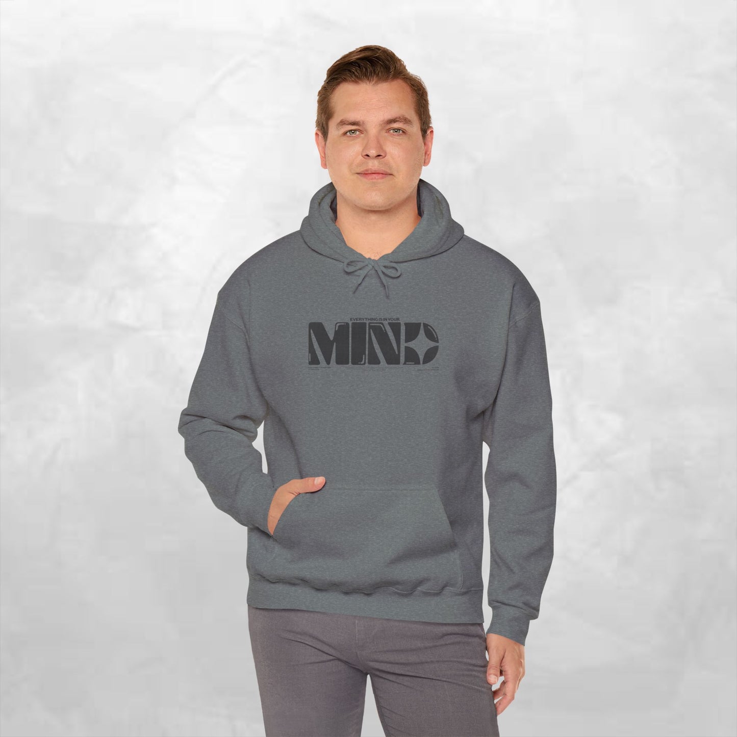 Mind Logo Hoodie — Minimalist Black Typography Pullover