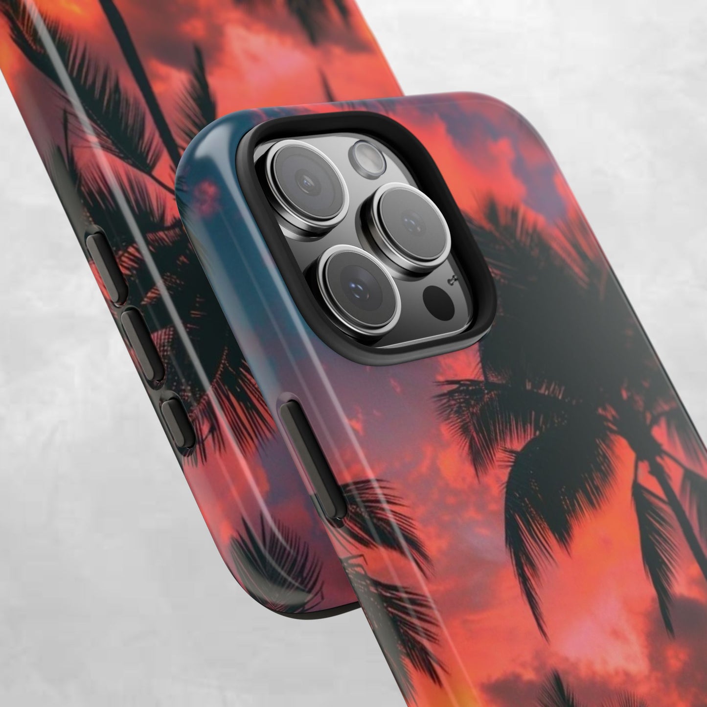 Tropical Sunset Tough Phone Case — Palm Tree Sunset Protective Phone Cover